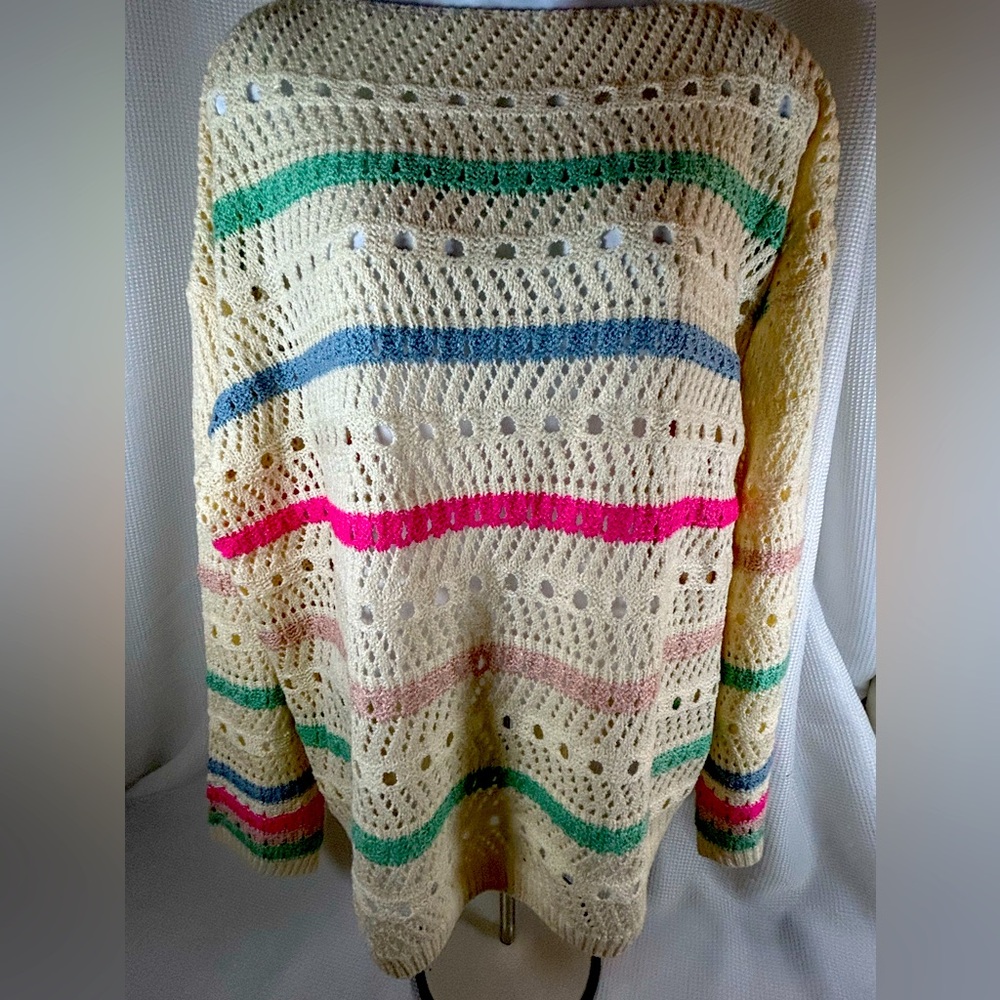 BI BI put on sweater boat neck, colorful stripes, coastal, blissful day sweater